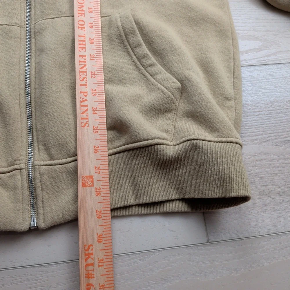 True Religion Buddha Logo Full Zip Up Hoodie Mens XL Tan Khaki Sweatshirt